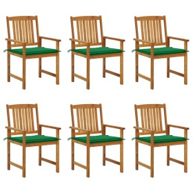 Garden chairs and cushions 6 units solid acacia wood by vidaXL, Garden chairs - Ref: Foro24-3078156, Price: 401,16 €, Discoun...