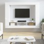 Glossy white engineered wood TV cabinet 152x22x113 cm by vidaXL, Closets and storage - Ref: Foro24-833726, Price: 91,78 €, Di...