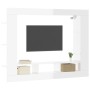 Mueble de TV madera de ingeniería blanco brillo 152x22x113 cm de vidaXL, Armarios y almacenamiento - Ref: Foro24-833726, Prec...