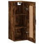 Smoked oak engineered wood wall cabinet 34.5x34x90 cm by vidaXL, Sideboards - Ref: Foro24-830505, Price: 46,66 €, Discount: %