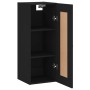 Black engineered wood wall cabinet 34.5x34x90 cm by vidaXL, Sideboards - Ref: Foro24-830493, Price: 46,99 €, Discount: %