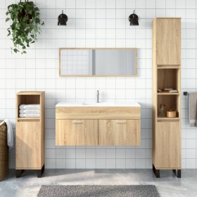 Armario de baño con espejo madera de ingeniería roble Sonoma de vidaXL, Muebles de baño - Ref: Foro24-833886, Precio: 50,41 €...