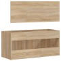 Bathroom cabinet with mirror engineered wood Sonoma oak by vidaXL, Bathroom furniture - Ref: Foro24-833886, Price: 50,41 €, D...