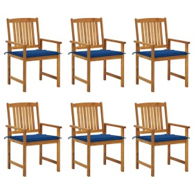 Garden chairs and cushions 6 units solid acacia wood by vidaXL, Garden chairs - Ref: Foro24-3078161, Price: 392,99 €, Discoun...