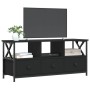 TV stand made of black iron and plywood wood, measuring 102x33x45 cm. by vidaXL, TV Furniture - Ref: Foro24-831788, Price: 80...