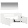 Glossy white engineered wood bathroom cabinet with mirror by vidaXL, Bathroom furniture - Ref: Foro24-833888, Price: 54,61 €,...