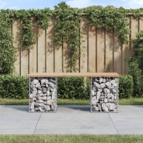 Gabionen-Design-Gartenbank aus massivem Kiefernholz, 103 x 31 x 42 cm von vidaXL, Gartenbänke - Ref: Foro24-834329, Preis: 60...