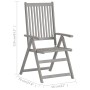 Reclining garden chairs and cushions 8 units gray acacia wood by vidaXL, Garden chairs - Ref: Foro24-3075155, Price: 566,17 €...