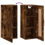 Smoked oak engineered wood wall cabinet 34.5x34x90 cm by vidaXL, Sideboards - Ref: Foro24-830529, Price: 46,36 €, Discount: %