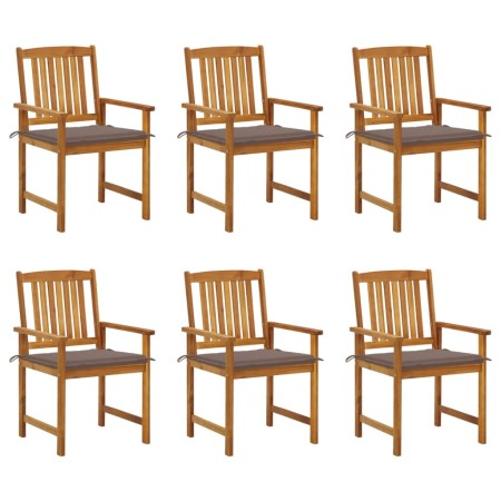 Garden chairs and cushions, 6 units, solid acacia wood. by vidaXL, Garden chairs - Ref: Foro24-3078159, Price: 414,84 €, Disc...