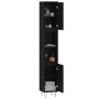 Armario de baño madera contrachapada negro 30x30x190 cm de vidaXL, Tocadores de baño - Ref: Foro24-831533, Precio: 73,76 €, D...