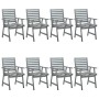 Garden dining chairs 8 units solid acacia wood with cushions by vidaXL, Garden chairs - Ref: Foro24-3078445, Price: 679,48 €,...