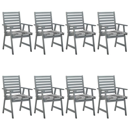 Garden dining chairs 8 units solid acacia wood with cushions by vidaXL, Garden chairs - Ref: Foro24-3078445, Price: 679,48 €,...