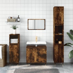 Smoked oak plywood bathroom cabinet 30x30x190 cm by vidaXL, bathroom vanities - Ref: Foro24-831529, Price: 86,61 €, Discount: %