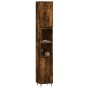 Armario de baño madera contrachapada roble ahumado 30x30x190 cm de vidaXL, Tocadores de baño - Ref: Foro24-831529, Precio: 79...