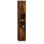 Armario de baño madera contrachapada roble ahumado 30x30x190 cm de vidaXL, Tocadores de baño - Ref: Foro24-831537, Precio: 74...