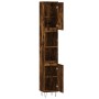 Armario de baño madera contrachapada roble ahumado 30x30x190 cm de vidaXL, Tocadores de baño - Ref: Foro24-831537, Precio: 74...