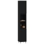 Armario de baño madera contrachapada negro 30x30x190 cm de vidaXL, Tocadores de baño - Ref: Foro24-831525, Precio: 74,04 €, D...