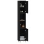 Armario de baño madera contrachapada negro 30x30x190 cm de vidaXL, Tocadores de baño - Ref: Foro24-831525, Precio: 74,04 €, D...