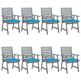 Garden dining chairs 8 units solid acacia wood with cushions by vidaXL, Garden chairs - Ref: Foro24-3078435, Price: 587,99 €,...