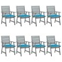 Garden dining chairs 8 units solid acacia wood with cushions by vidaXL, Garden chairs - Ref: Foro24-3078435, Price: 662,85 €,...