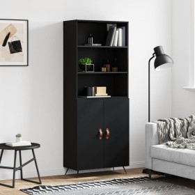 Aparador alto madera contrachapada negro 69,5x34x180 cm de vidaXL, Aparadores - Ref: Foro24-3189222, Precio: 139,99 €, Descue...