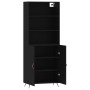 Aparador alto madera contrachapada negro 69,5x34x180 cm de vidaXL, Aparadores - Ref: Foro24-3189222, Precio: 139,76 €, Descue...