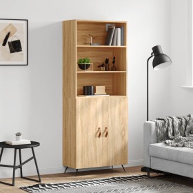 High oak-colored plywood sideboard 69.5x34x180 cm by vidaXL, Sideboards - Ref: Foro24-3189224, Price: 149,58 €, Discount: %