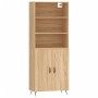 Aparador alto madera contrachapada color roble 69,5x34x180 cm de vidaXL, Aparadores - Ref: Foro24-3189224, Precio: 150,34 €, ...