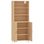 Aparador alto madera contrachapada color roble 69,5x34x180 cm de vidaXL, Aparadores - Ref: Foro24-3189224, Precio: 150,34 €, ...