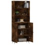 Aparador alto madera contrachapada roble ahumado 69,5x34x180 cm de vidaXL, Aparadores - Ref: Foro24-3189226, Precio: 138,99 €...