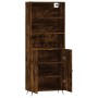 Aparador alto madera contrachapada roble ahumado 69,5x34x180 cm de vidaXL, Aparadores - Ref: Foro24-3189226, Precio: 138,99 €...