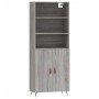 Aparador alto madera contrachapada gris sonoma 69,5x34x180 cm de vidaXL, Aparadores - Ref: Foro24-3189227, Precio: 146,05 €, ...