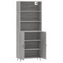 Aparador alto madera contrachapada gris sonoma 69,5x34x180 cm de vidaXL, Aparadores - Ref: Foro24-3189227, Precio: 146,05 €, ...