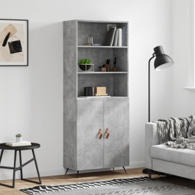 Tall plywood gray concrete sideboard 69.5x34x180 cm by vidaXL, Sideboards - Ref: Foro24-3189225, Price: 133,08 €, Discount: %