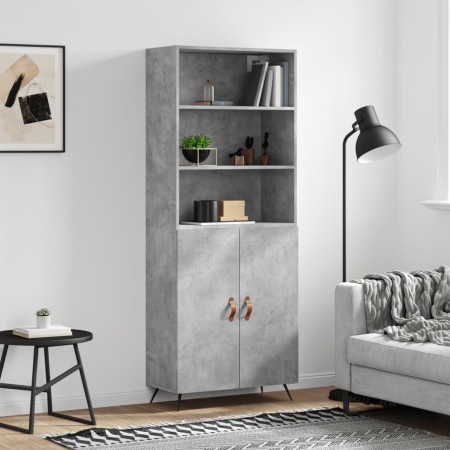 Tall plywood gray concrete sideboard 69.5x34x180 cm by vidaXL, Sideboards - Ref: Foro24-3189225, Price: 134,37 €, Discount: %