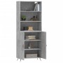 Aparador alto madera contrachapada gris hormigón 69,5x34x180 cm de vidaXL, Aparadores - Ref: Foro24-3189225, Precio: 134,37 €...