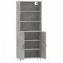 Aparador alto madera contrachapada gris hormigón 69,5x34x180 cm de vidaXL, Aparadores - Ref: Foro24-3189225, Precio: 134,37 €...