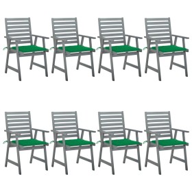 Garden dining chairs 8 units solid acacia wood with cushions by vidaXL, Garden chairs - Ref: Foro24-3078436, Price: 587,99 €,...