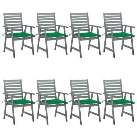 Garden dining chairs 8 units solid acacia wood with cushions by vidaXL, Garden chairs - Ref: Foro24-3078436, Price: 663,99 €,...