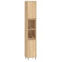 Armario de baño madera contrachapada roble Sonoma 30x30x190 cm de vidaXL, Tocadores de baño - Ref: Foro24-831527, Precio: 103...