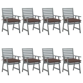 Garden dining chairs 8 units solid acacia wood with cushions by vidaXL, Garden chairs - Ref: Foro24-3078454, Price: 609,99 €,...