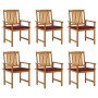 Garden chairs and cushions 6 units solid acacia wood by vidaXL, Garden chairs - Ref: Foro24-3078160, Price: 419,63 €, Discoun...