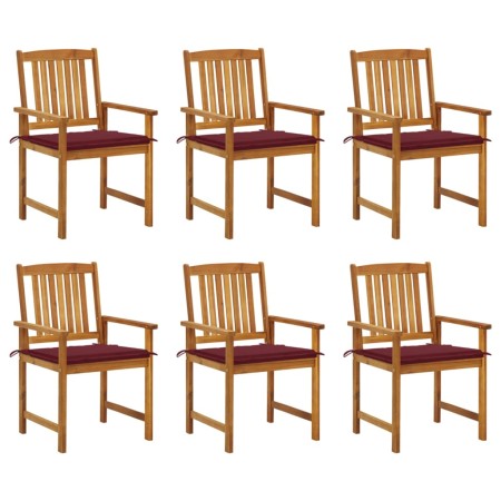 Garden chairs and cushions 6 units solid acacia wood by vidaXL, Garden chairs - Ref: Foro24-3078160, Price: 419,99 €, Discoun...