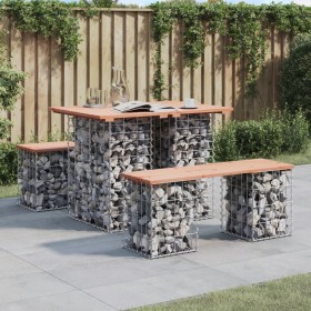 Garden bench design with gabion baskets made of solid pine wood 100x70x72 cm by vidaXL, garden benches - Ref: Foro24-834363, ...