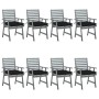 Garden dining chairs 8 units solid acacia wood with cushions by vidaXL, Garden chairs - Ref: Foro24-3078453, Price: 654,03 €,...