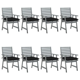 Garden dining chairs 8 units solid acacia wood with cushions by vidaXL, Garden chairs - Ref: Foro24-3078453, Price: 621,99 €,...