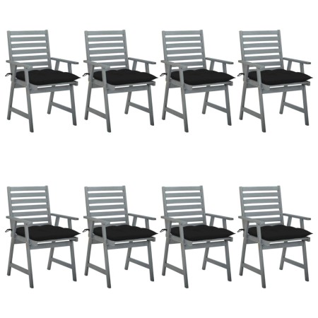 Garden dining chairs 8 units solid acacia wood with cushions by vidaXL, Garden chairs - Ref: Foro24-3078453, Price: 654,03 €,...