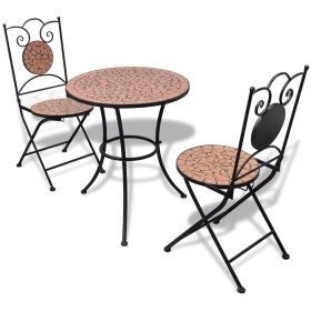 3-piece garden table and chairs set with terracotta mosaic by vidaXL, Garden sets - Ref: Foro24-271770, Price: 204,34 €, Disc...