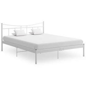 Estructura de cama de metal blanca 140x200 cm de vidaXL, Camas y somieres - Ref: Foro24-324802, Precio: 140,99 €, Descuento: %